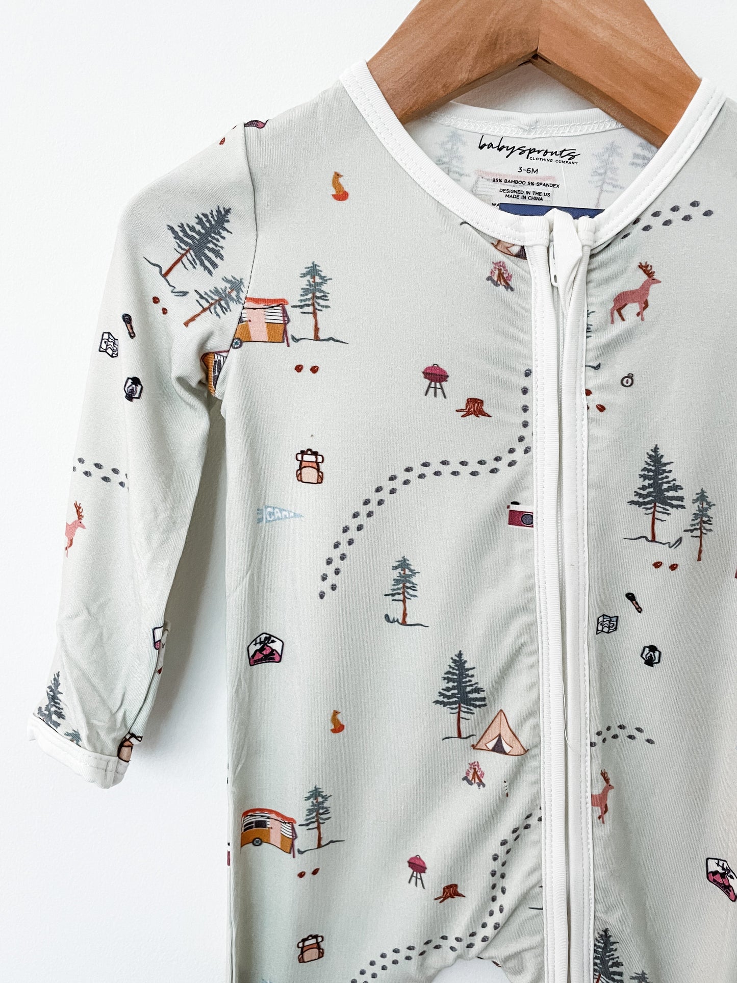 covelCamp Print Bamboo Zipper Sleeper - Premium zip up sleeper from babysprouts clothing company - Just $36! Shop now at covel0-12, 12-24, baby, baby pajamas, boys, Fairecovel