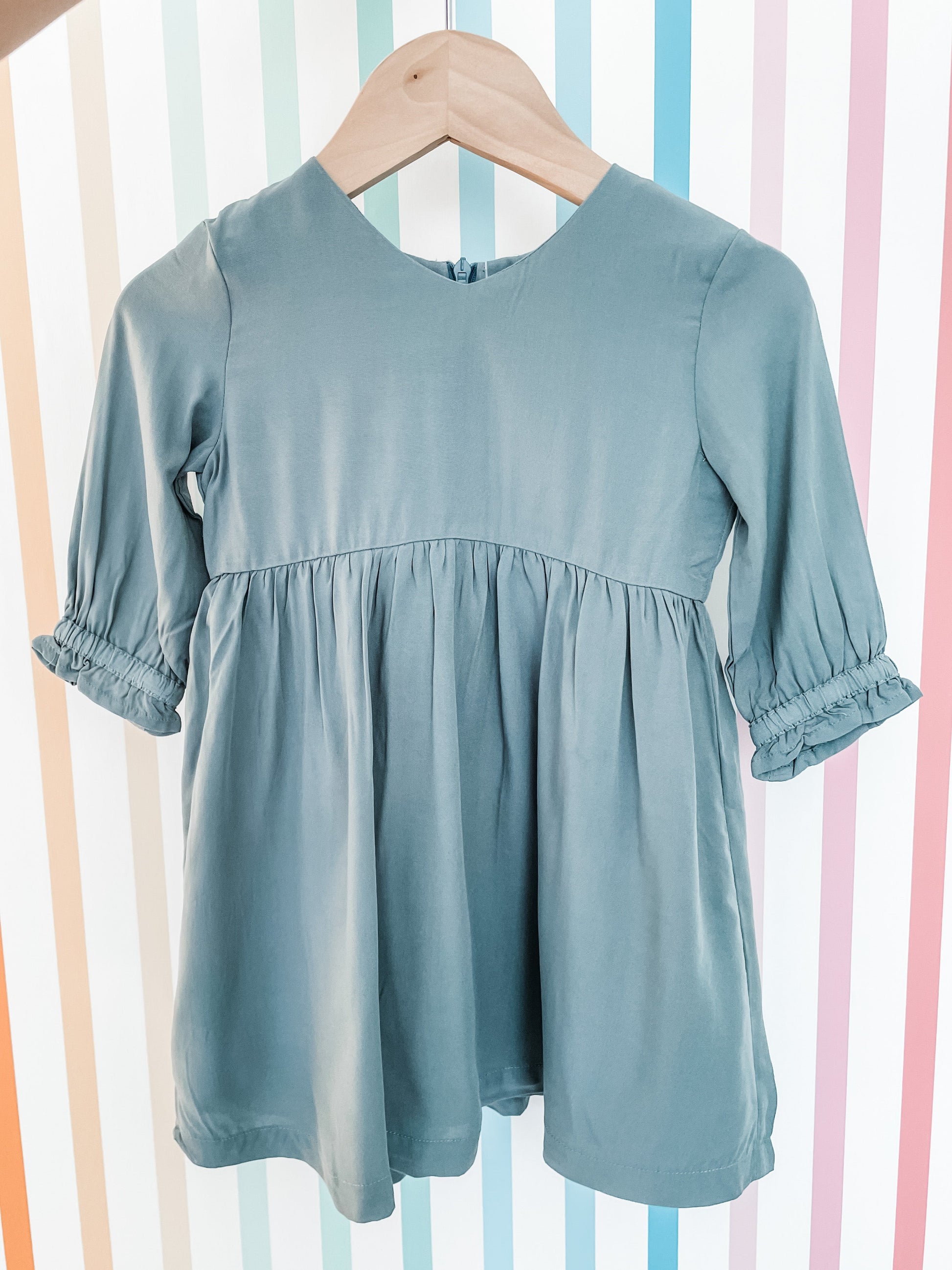 covelStella Dress - Stone Blue - Premium Dresses from babysprouts clothing company - Just $34! Shop now at covel12-24, baby, baby dress, Faire, girls, Kids, kids dresses, Toddlercovel
