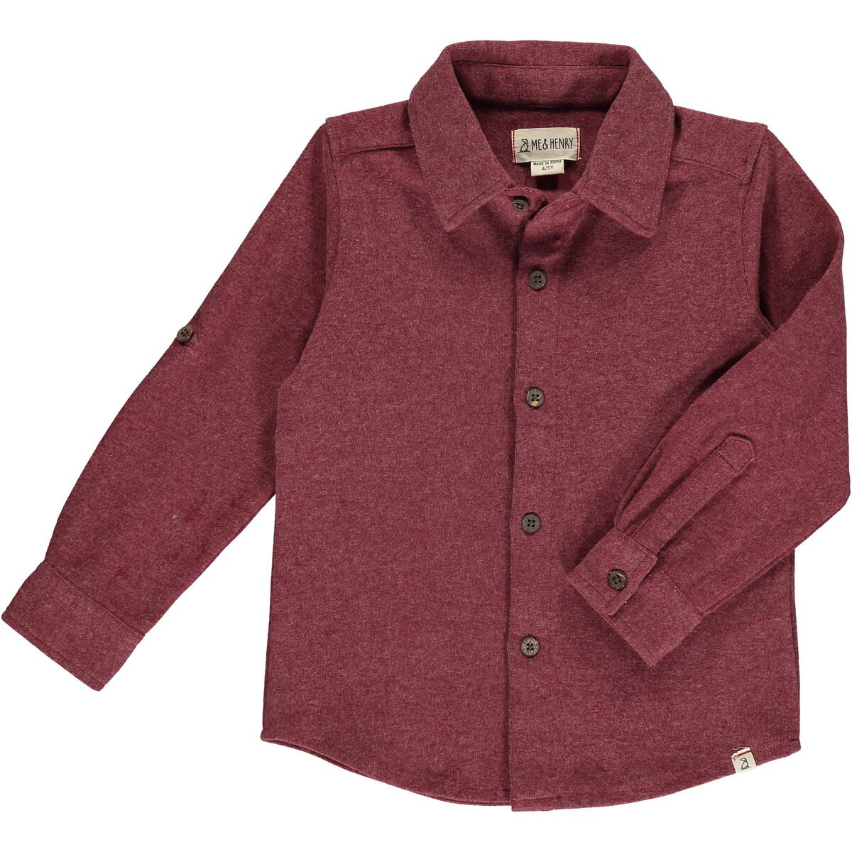 covelLucas Jersey Button Up Shirt - Burgundy - Premium button up from Me & Henry - Just $28! Shop now at covelboy, kid top, Kids, Toddlercovel