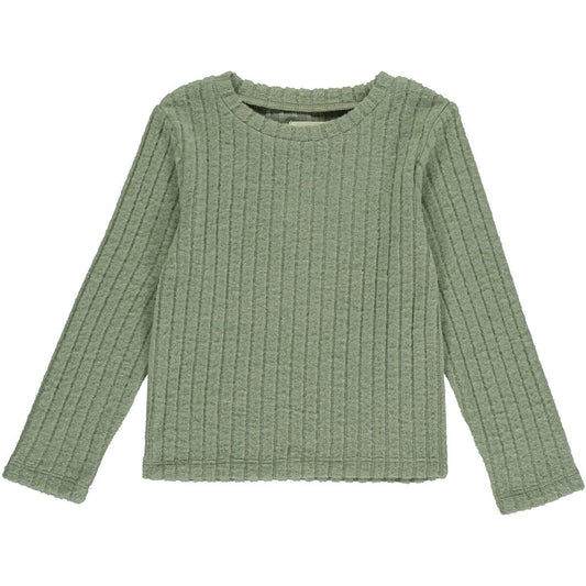 covelNikki Ribbed Long Sleeve Tee - Olive Green - Premium long sleeve tee from Vignette - Just $24! Shop now at covelgirls, kid top, Kids, Toddlercovel