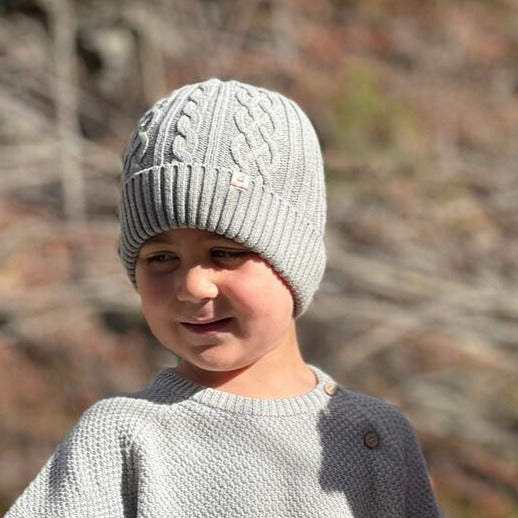 covelCable Knit Cotton Beanie - Grey - Premium hat from Me & Henry - Just $18! Shop now at covel0-12, 12-24, baby, boy, hat, Kids, Toddlercovel