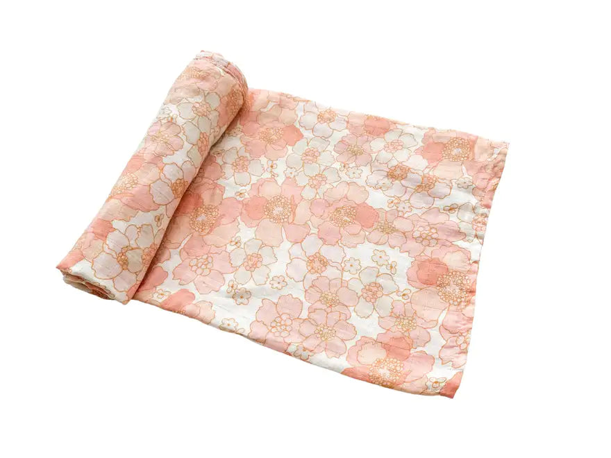 covelBlush Floral Swaddle Blanket - Premium swaddle from Harp Angel - Just $20! Shop now at covelbaby, blanket, girl, swaddlecovel