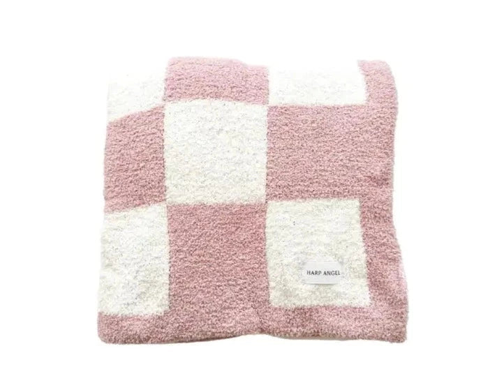 covelPink Checker Plush Blanket - Premium blanket from Harp Angel - Just $46! Shop now at covelbaby, blankets, girlscovel