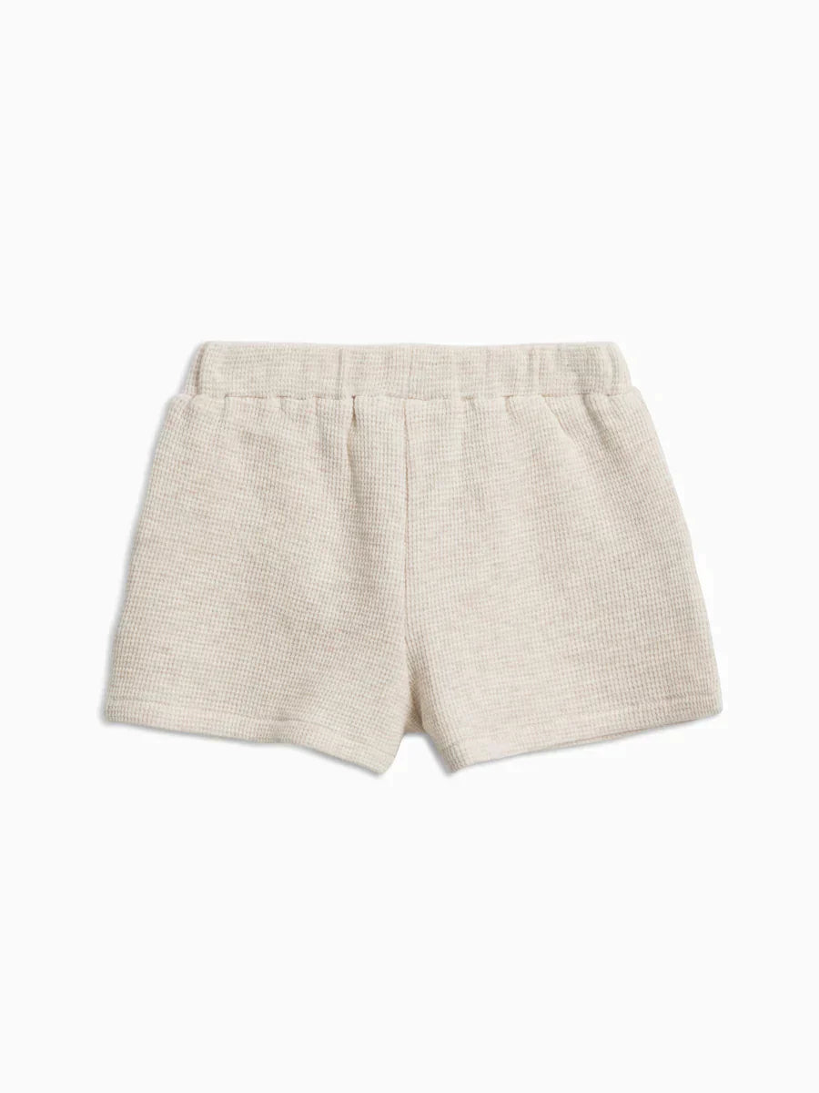 covelQuinn Waffle Shorts - Oatmeal - Premium shorts from Colored Organics - Just $20! Shop now at covel0-12, 12-24, baby, baby bottom, boy, Faire, girlscovel