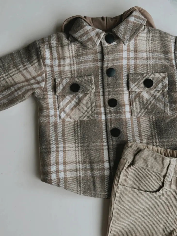 covelLevi Hooded Shacket - Wheat - Premium jacket from babysprouts clothing company - Just $42! Shop now at covel12-24, baby, boys, Faire, Kids, outerwear, Toddlercovel