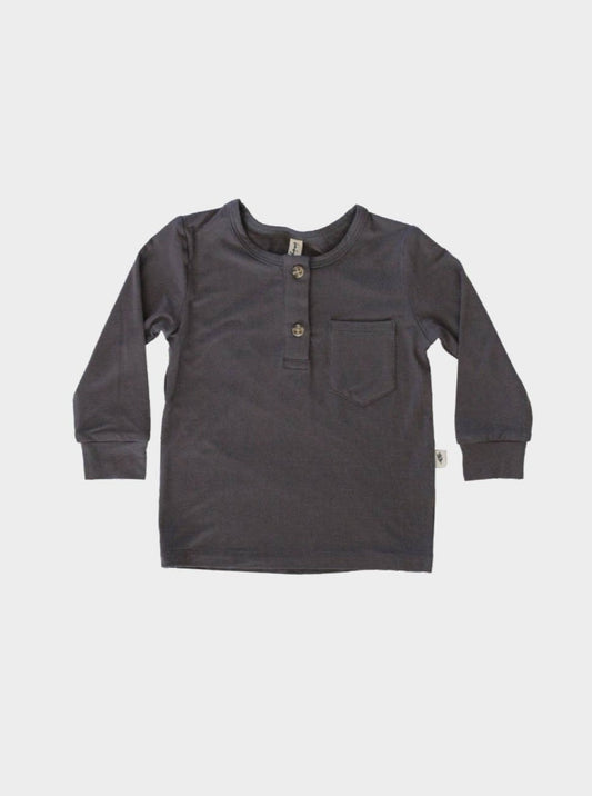 covelColton Henley Bamboo Shirt - Gray Wash - Premium henley from babysprouts clothing company - Just $26! Shop now at covel12-24, baby, baby top, boys, Faire, kid top, Kids, Toddlercovel