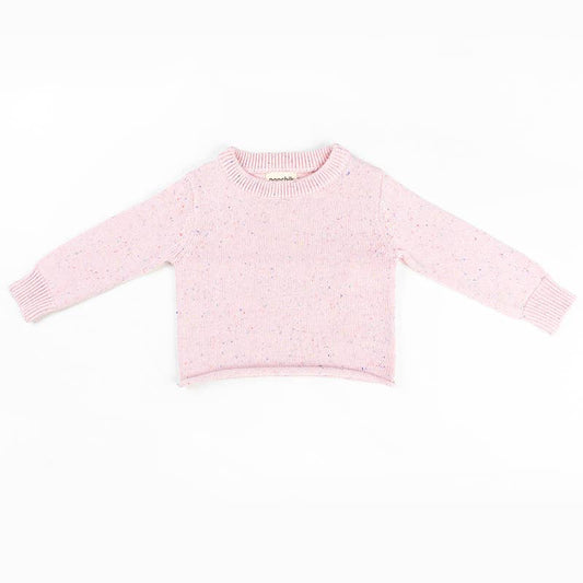 covelRory Pullover Sweater - Bubblegum Speckle - Premium sweater from Ponchik Babies + Kids - Just $30! Shop now at covelFaire, girls, Kids, kids sweater, Toddlercovel