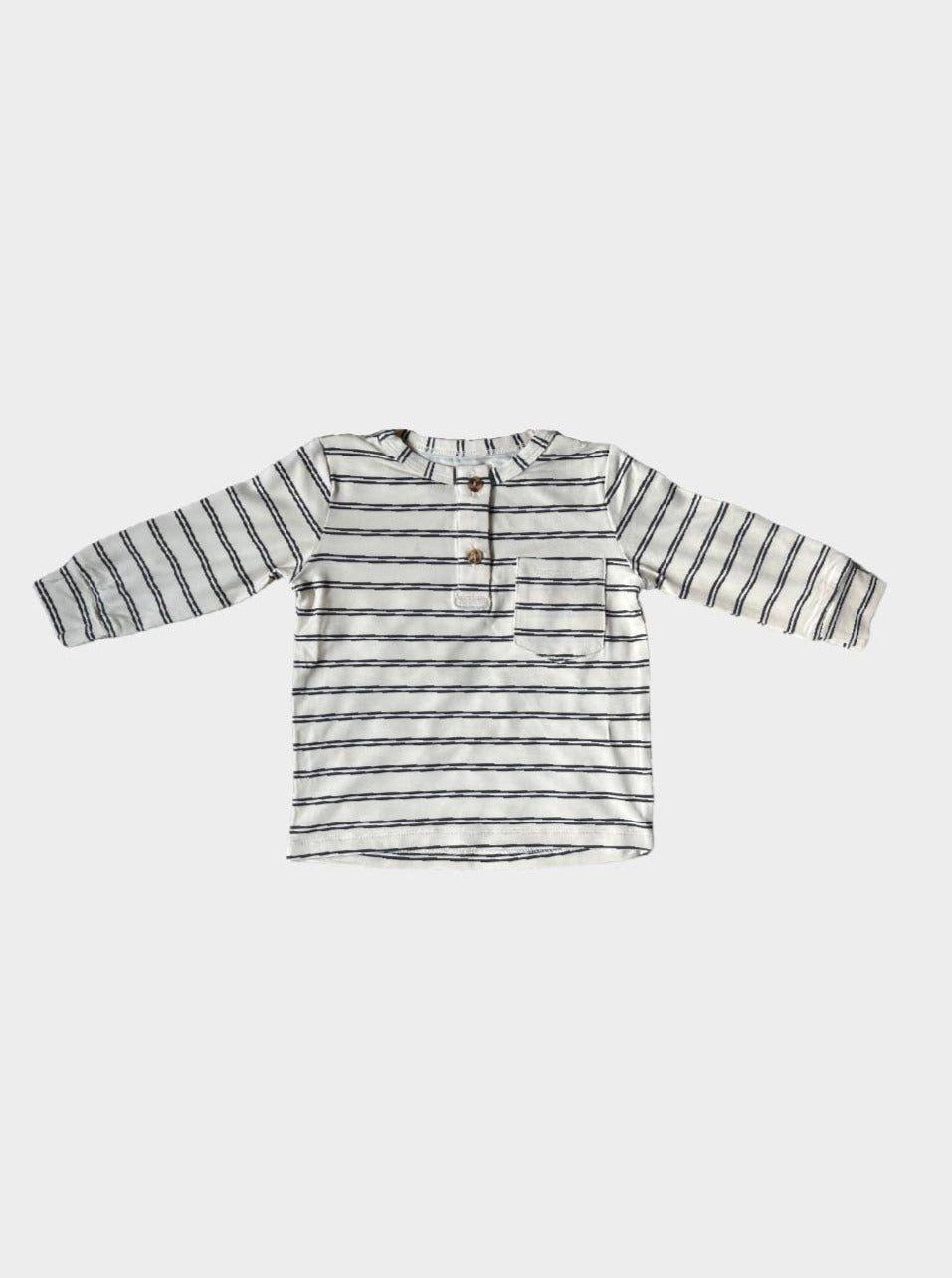 covelColton Henley Bamboo Shirt - Black Stripe - Premium henley from babysprouts clothing company - Just $26! Shop now at covel0-12, 12-24, baby, baby top, boys, Faire, kid top, Kids, Toddlercovel