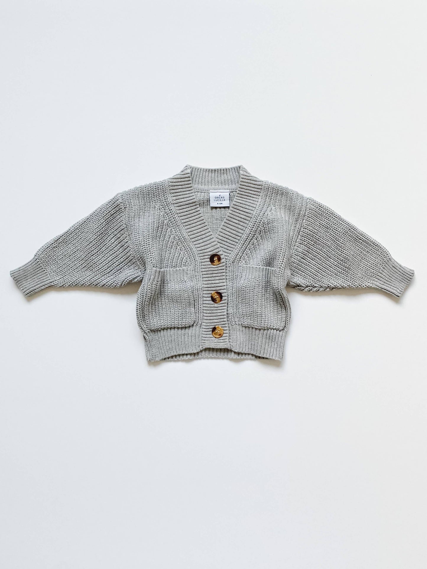 covelLucy Chunky Knit Cardigan - Heather Gray - Premium cardigan from Orcas Lucille - Just $32! Shop now at covelFaire, girls, Kids, kids sweater, Toddlercovel