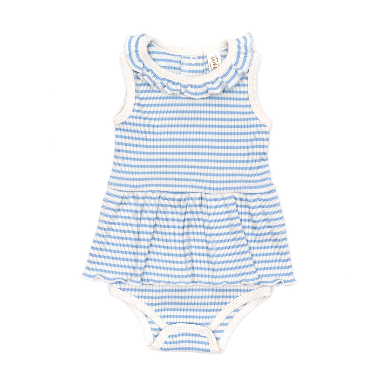 covelCamilla Ribbed Bodysuit -Blue Stripe - Premium bodysuit from TunTun - Just $30! Shop now at covel12-24, baby, baby dress, bodysuit, girlscovel