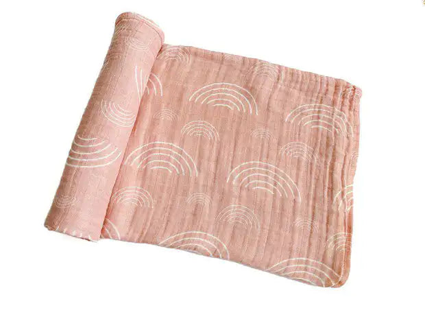 covelBlush Pink Rainbow Swaddle Blanket - Premium swaddle from Harp Angel - Just $24! Shop now at covelbaby, blanket, blankets, girls, swaddlecovel