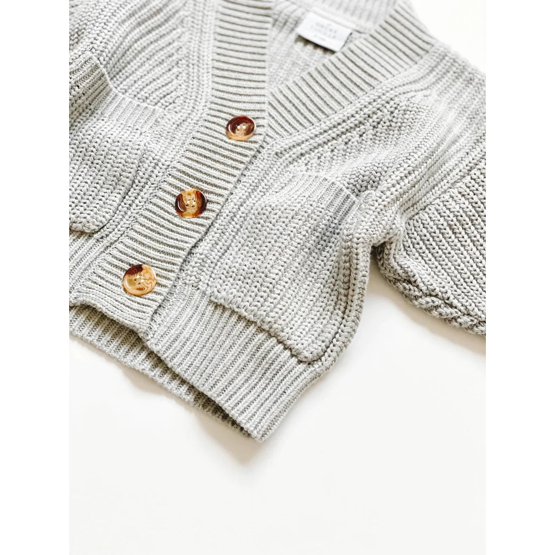 covelLucy Chunky Knit Cardigan - Heather Gray - Premium cardigan from Orcas Lucille - Just $32! Shop now at covelFaire, girls, Kids, kids sweater, Toddlercovel