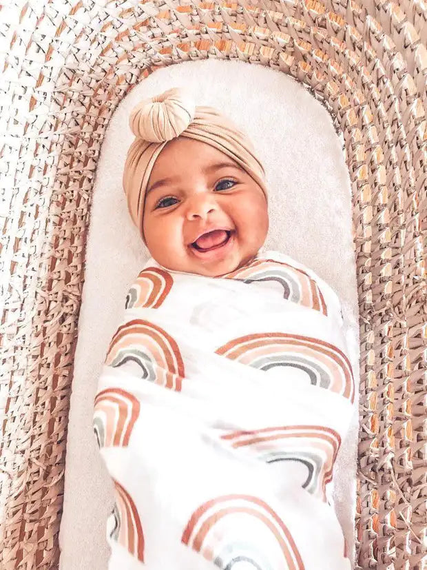 covelNeutral Rainbow Swaddle Blanket - Premium swaddle from Harp Angel - Just $24! Shop now at covelbaby, blanket, blankets, swaddlecovel