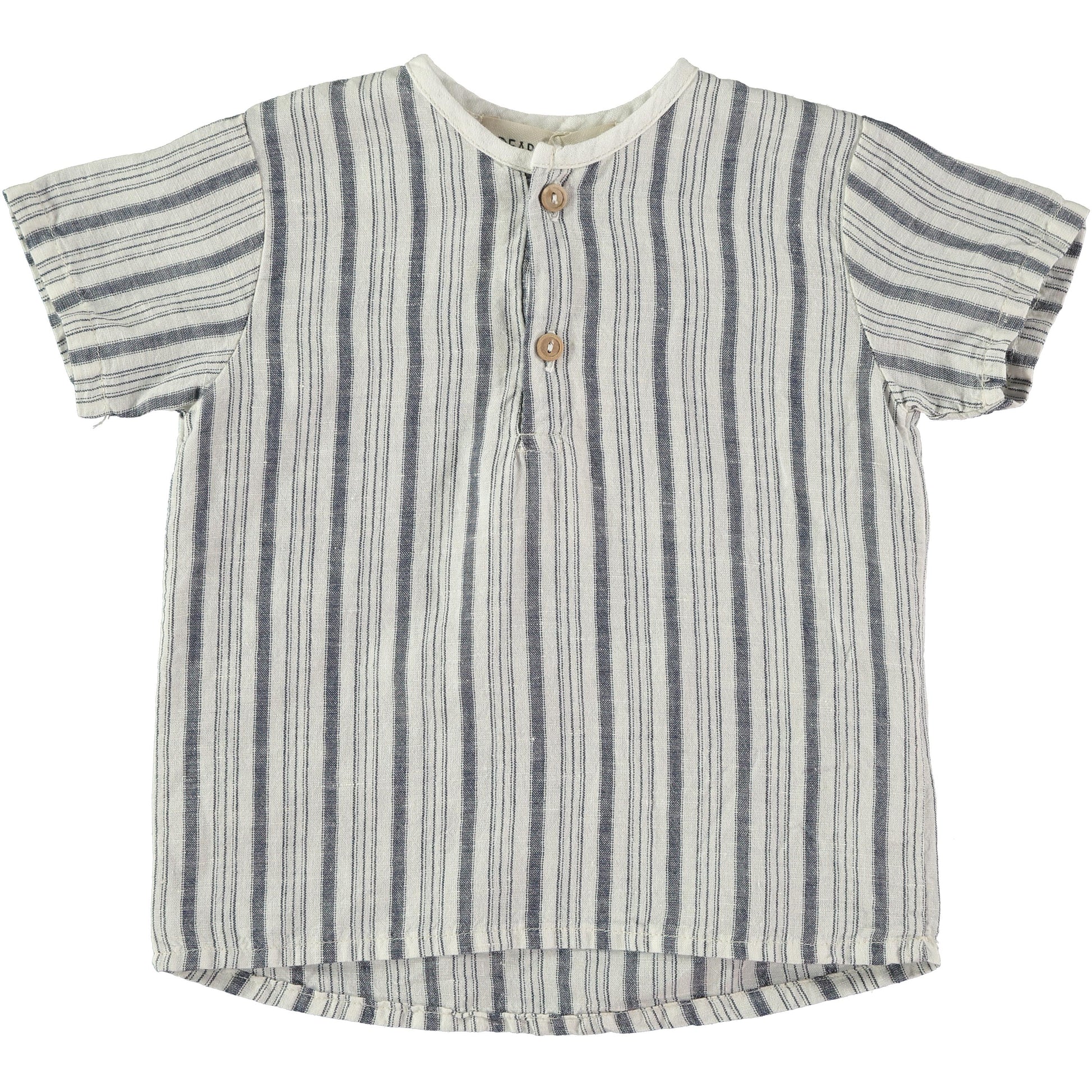 covelSanti Henley - Navy Stripe - Premium henley from Dear Mini - Just $12! Shop now at covel12-24, baby, baby top, boys, kid top, Kids, Toddlercovel