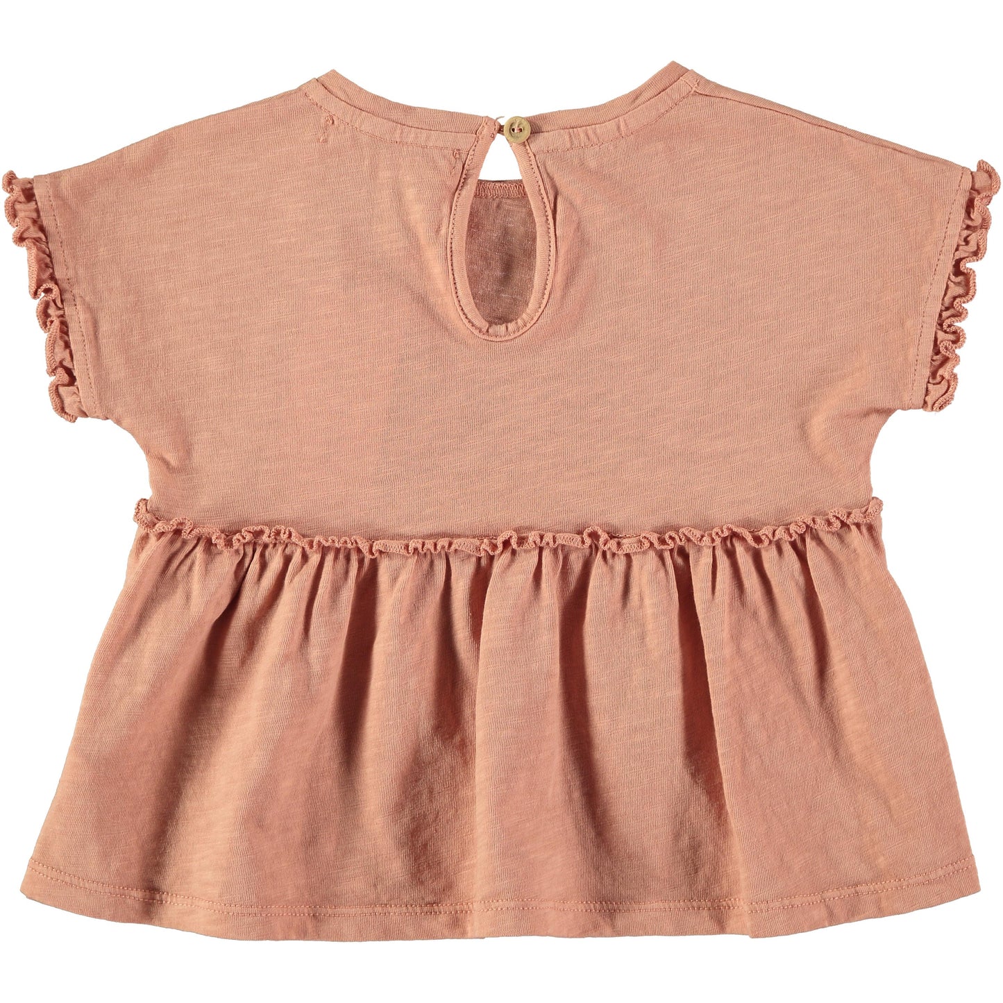 covelIsabel Ruffle Tee - Soft Coral - Premium t-shirt from Dear Mini - Just $20! Shop now at covelgirls, kid top, Toddlercovel
