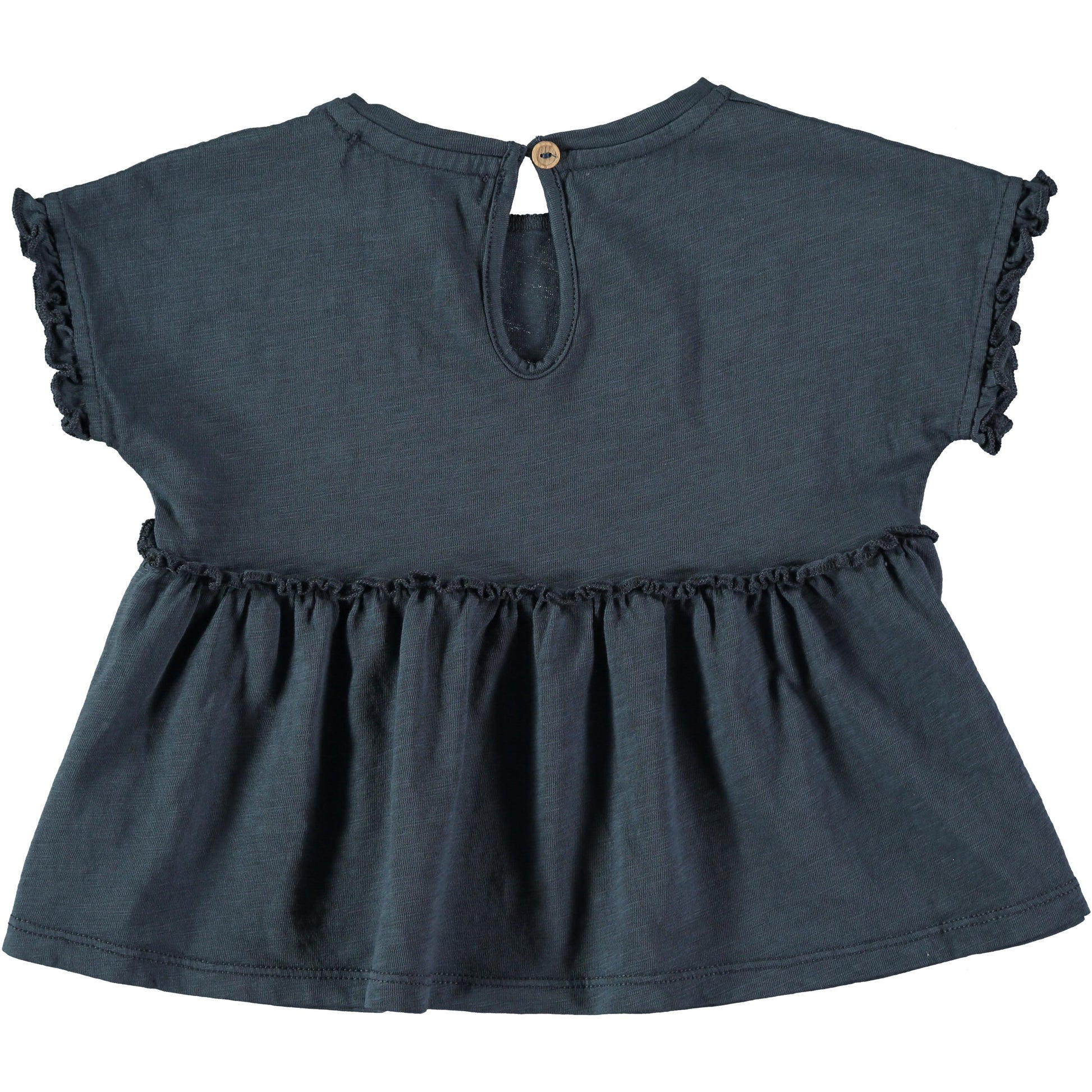 covelIsabel Ruffle Tee - Navy - Premium t-shirt from Dear Mini - Just $20! Shop now at covel0-12, 12-24, baby, baby top, girls, kid top, Toddlercovel