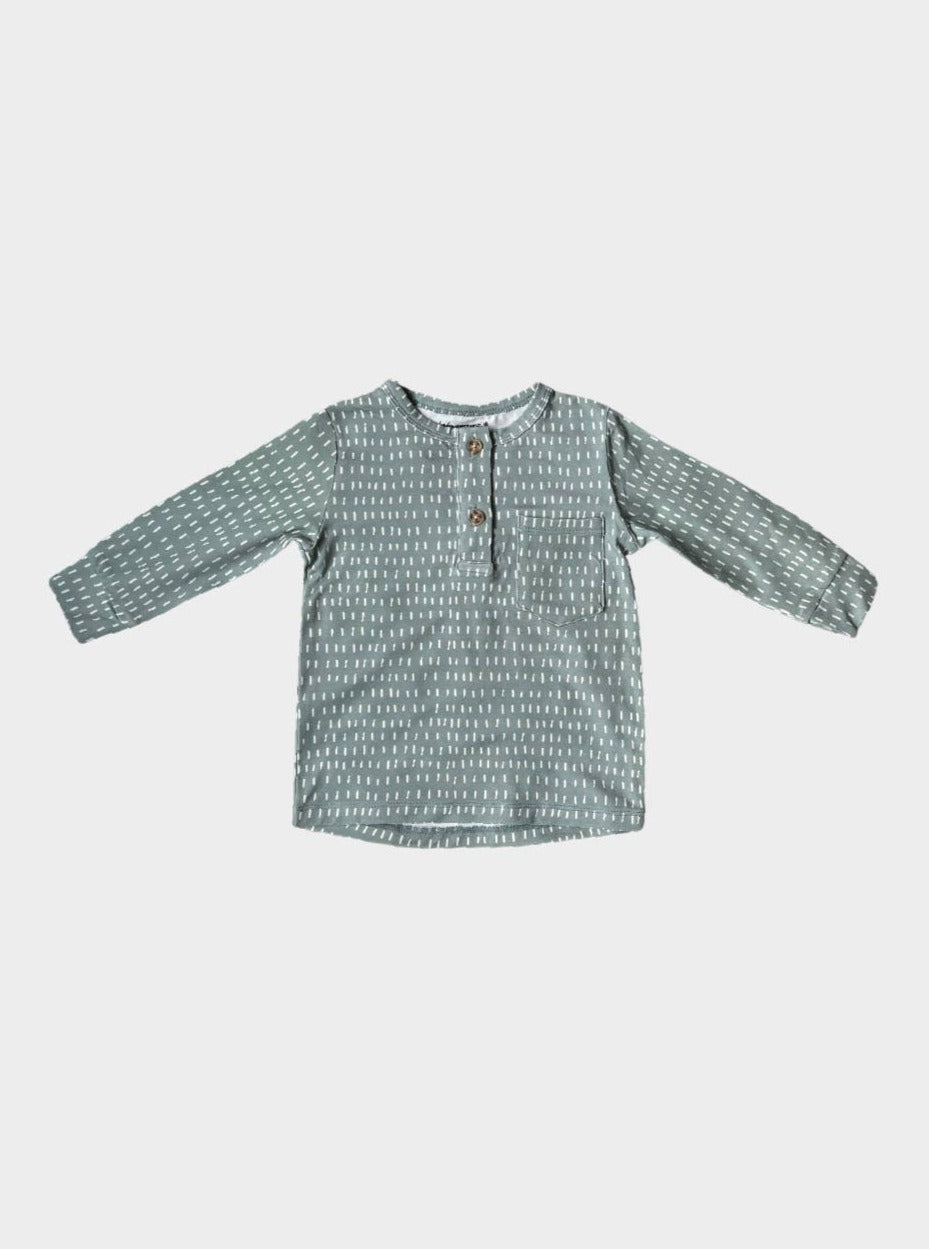 covelColton Henley Bamboo Shirt - Pistachio Dash - Premium henley from babysprouts clothing company - Just $26! Shop now at covel0-12, 12-24, baby, baby top, boy, Fairecovel