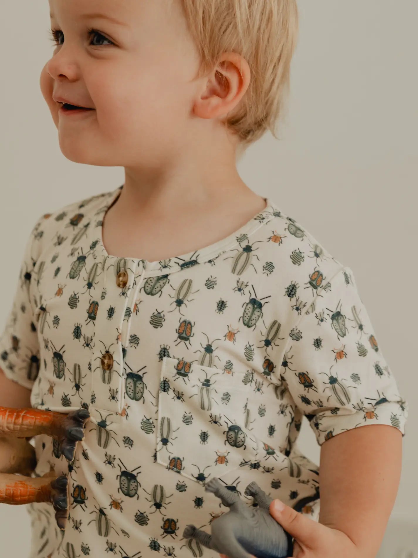 covelColton Henley Bamboo Tee - Bugs - Premium henley from babysprouts clothing company - Just $12! Shop now at covel12-24, baby, baby top, boys, Faire, kid top, Kids, Toddlercovel