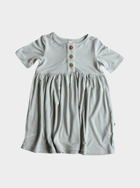 covelMaddyn Henley Bamboo Dress - Mint - Premium dress from babysprouts clothing company - Just $24! Shop now at covelbaby, Faire, girls, kids dresses, Toddlercovel