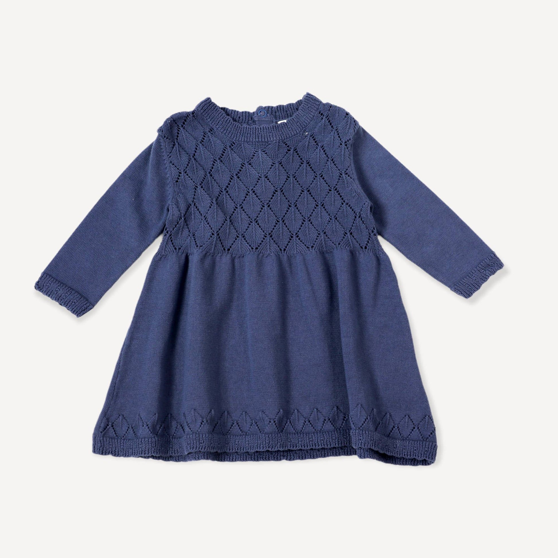 covelElizabeth Pointelle Knit Dress - Navy - Premium dress from Viverano Organics - Just $24! Shop now at covel12-24, baby, baby dress, Faire, girlscovel