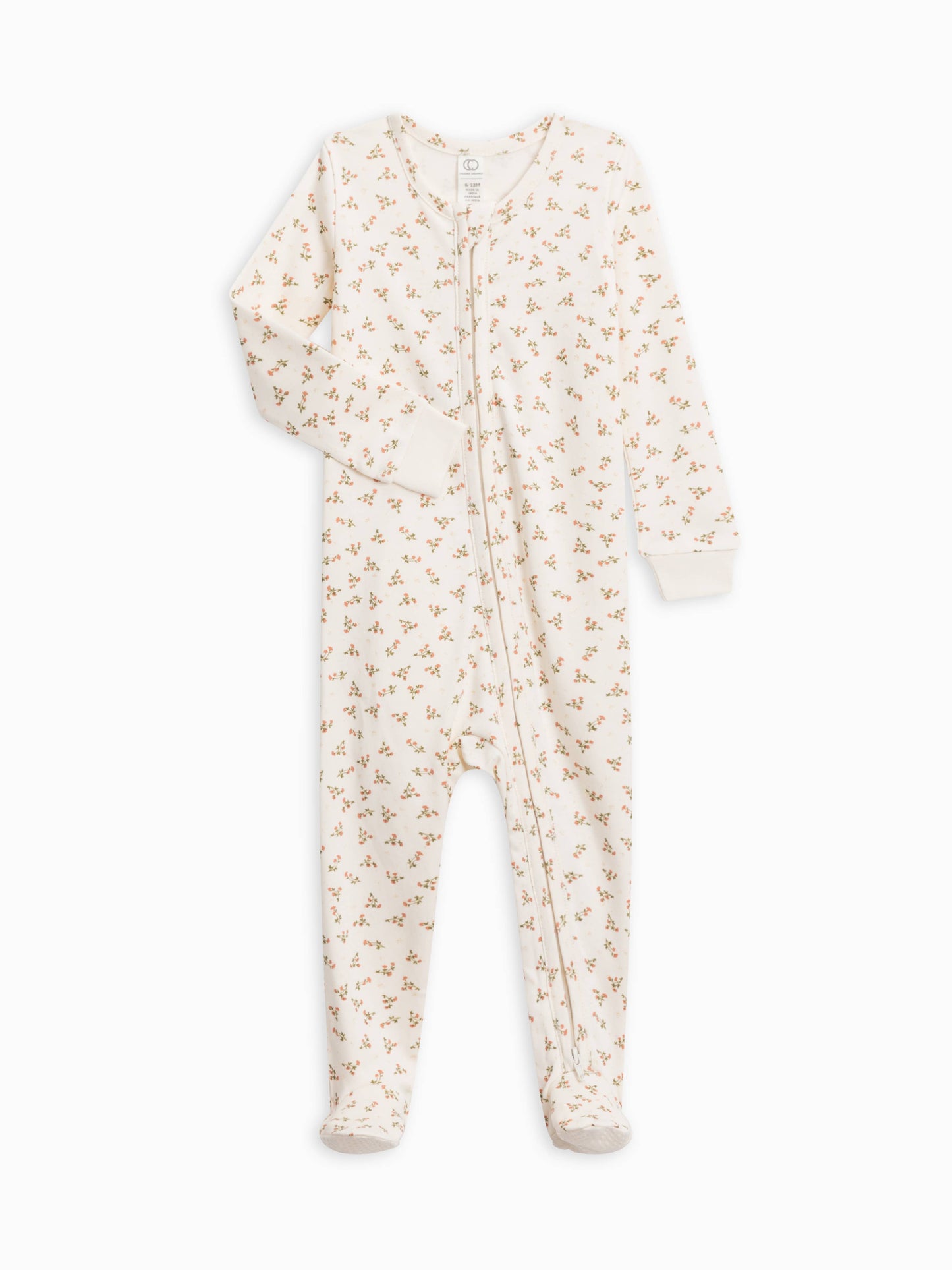covelPeyton Footed Zipper Sleeper - Rose Wildflowers - Premium zip up sleeper from Colored Organics - Just $36! Shop now at covel0-12, 12-24, baby, baby pajamas, Faire, girlscovel