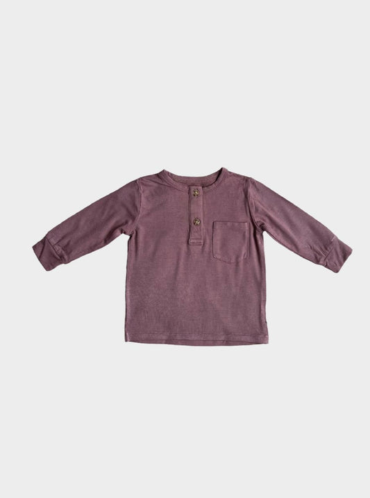 babysprouts clothing company - F23 D2: Boy's Henley Shirt in Plum - covel
