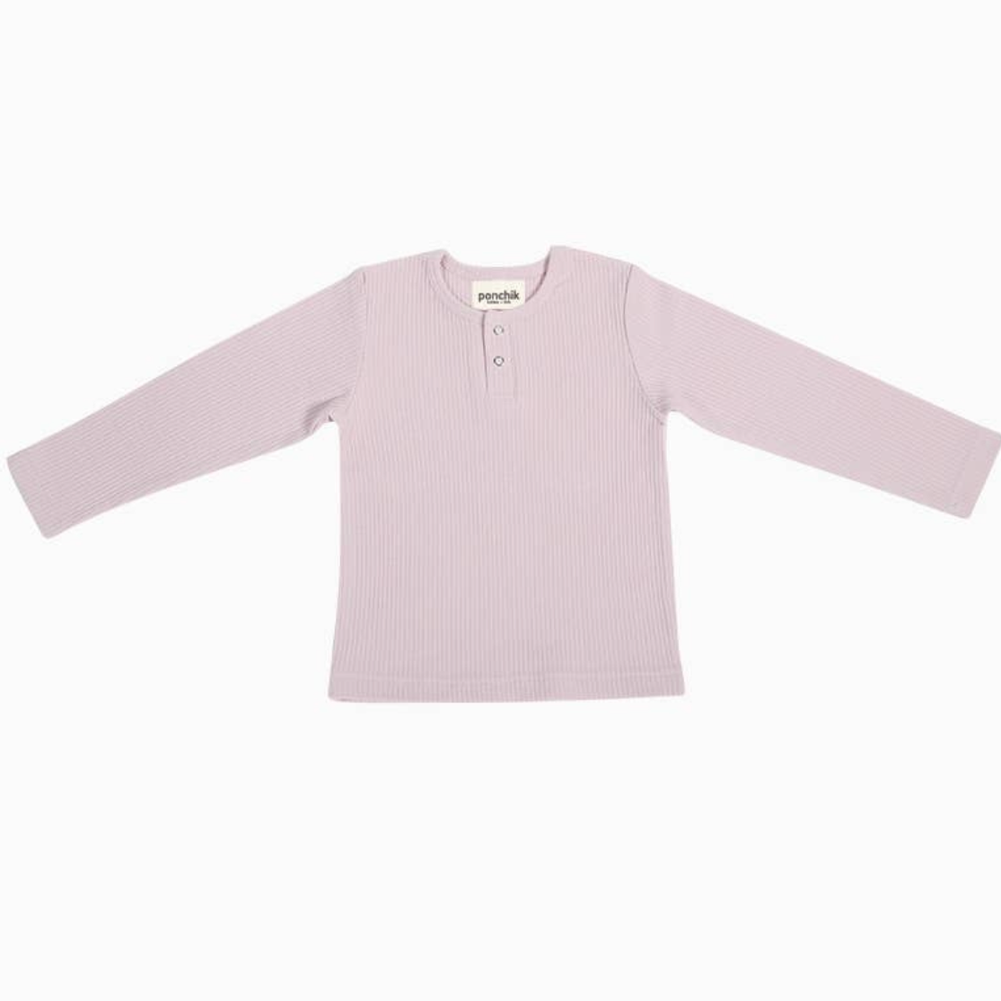 covelLila Ribbed Henley - Lilac - Premium henley from Ponchik Babies + Kids - Just $16! Shop now at covel0-12, 12-24, baby, baby pajamas, baby top, Faire, girls, kid pajamas, kid top, Kids, Toddlercovel