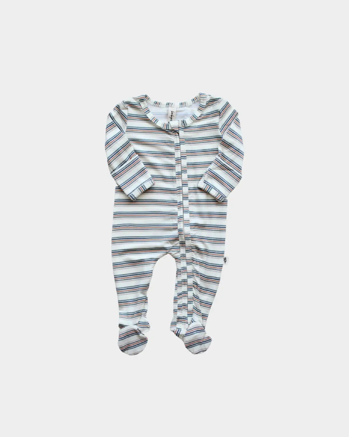 covelVintage Blue Stripe Bamboo  Zipper Sleeper - Premium zip up sleeper from babysprouts clothing company - Just $36! Shop now at covel0-12, 12-24, baby, baby pajamas, boys, Fairecovel